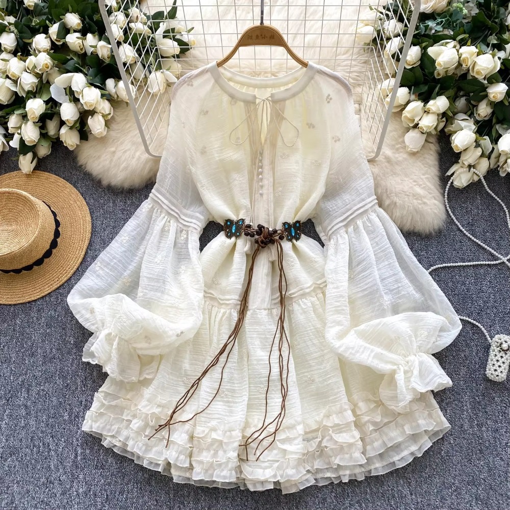 Sweet Embroidered O-neck Lace- - đánh giá và giá Winter Clothing Dress Up