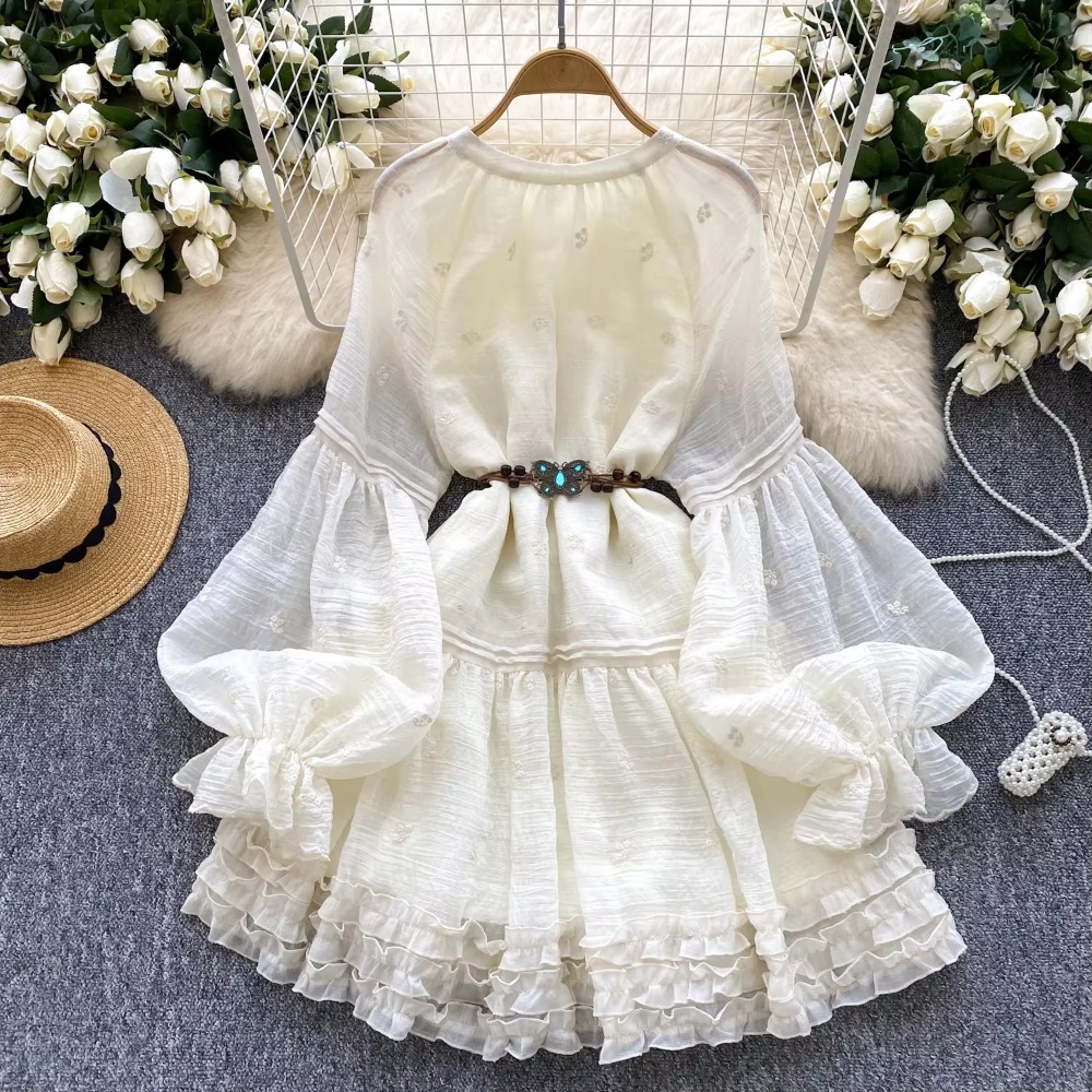 Sweet Embroidered O-neck Lace- - đánh giá và giá Winter Clothing Dress Up