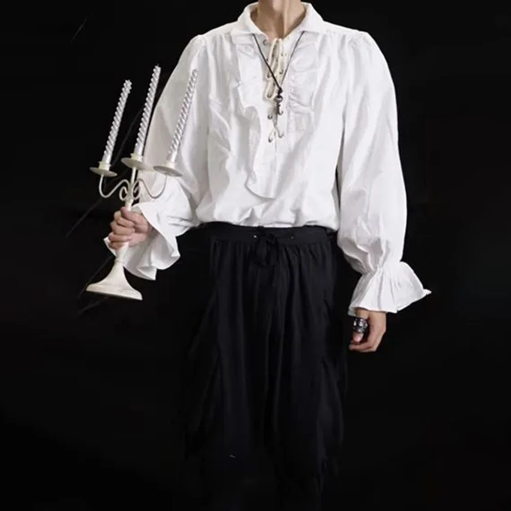 Mens Ruffled Long-Sleeved Shir - đánh giá và giá Winter Clothing Dress Up